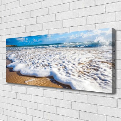 Canvas Kunstdruck Strand Klippe Meer Sand Natur