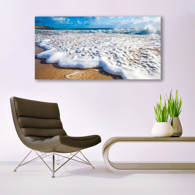 Canvas Kunstdruck Strand Klippe Meer Sand Natur