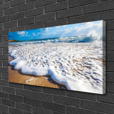 Canvas Kunstdruck Strand Klippe Meer Sand Natur