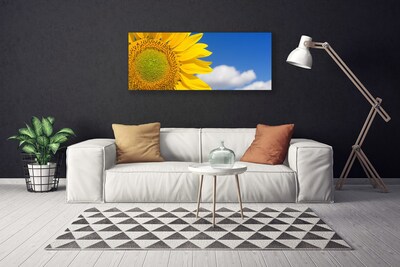 Canvas Kunstdruck Sonnenblume Wolken Pflanzen