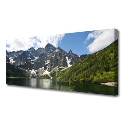 Canvas Kunstdruck Gebirge Berg See Wald Landschaft