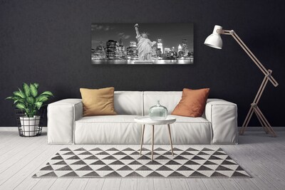 Canvas Kunstdruck Freiheitsstatue New York Gebäude