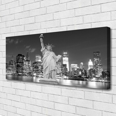 Canvas Kunstdruck Freiheitsstatue New York Gebäude