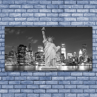 Canvas Kunstdruck Freiheitsstatue New York Gebäude