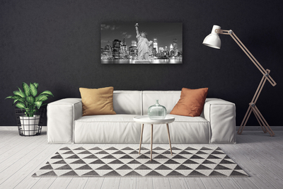 Canvas Kunstdruck Freiheitsstatue New York Gebäude