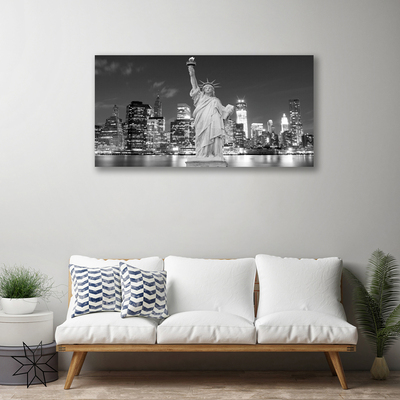 Canvas Kunstdruck Freiheitsstatue New York Gebäude