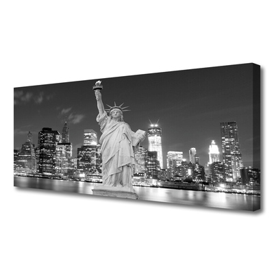 Canvas Kunstdruck Freiheitsstatue New York Gebäude