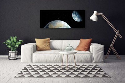 Canvas Kunstdruck Mond Erde Weltall Weltall
