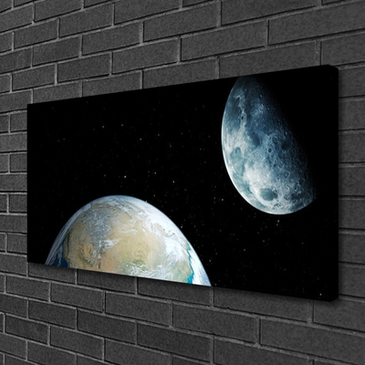 Canvas Kunstdruck Mond Erde Weltall Weltall
