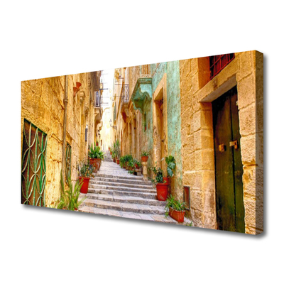 Canvas Kunstdruck Altstadt Gasse Gebäude