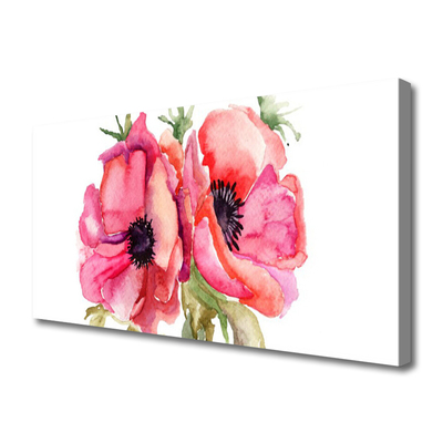 Canvas Kunstdruck Blumen Aquarell Pflanzen