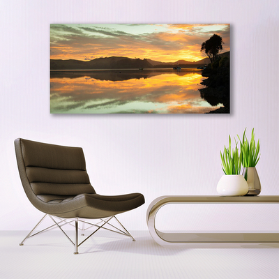 Canvas Kunstdruck Wasser Gebirge Landschaft