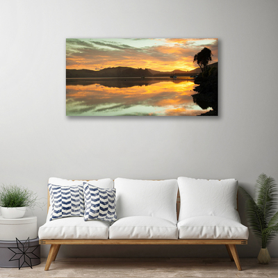 Canvas Kunstdruck Wasser Gebirge Landschaft