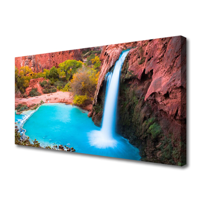 Canvas Kunstdruck Wasserfall Gebirge Natur