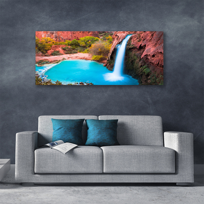 Canvas Kunstdruck Wasserfall Gebirge Natur