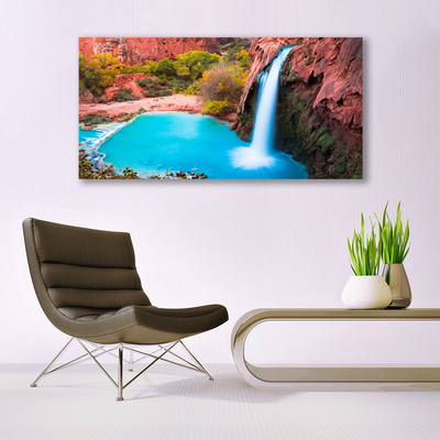 Canvas Kunstdruck Wasserfall Gebirge Natur
