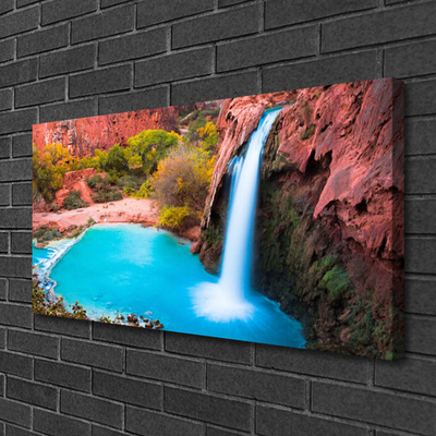 Canvas Kunstdruck Wasserfall Gebirge Natur