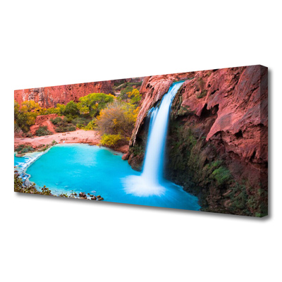 Canvas Kunstdruck Wasserfall Gebirge Natur