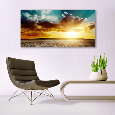 Canvas Kunstdruck Sonne Wolken Wüste Landschaft
