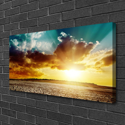 Canvas Kunstdruck Sonne Wolken Wüste Landschaft