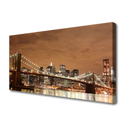 Canvas Kunstdruck Brücke Stadt Architektur