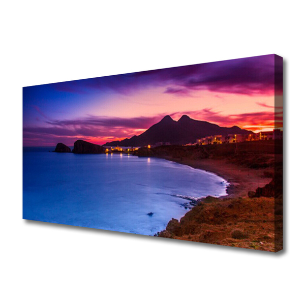 Canvas Kunstdruck Meer Strand Gebirge Landschaft