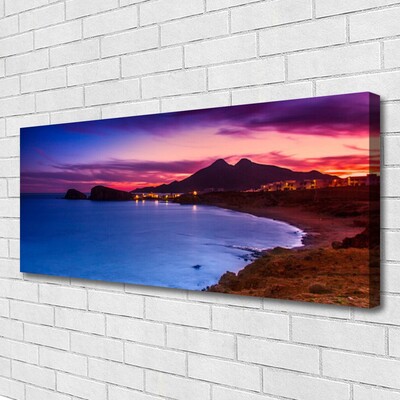 Canvas Kunstdruck Meer Strand Gebirge Landschaft