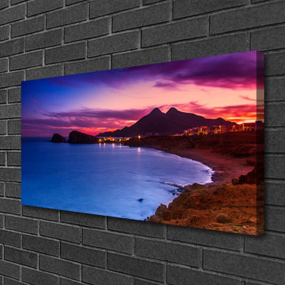 Canvas Kunstdruck Meer Strand Gebirge Landschaft