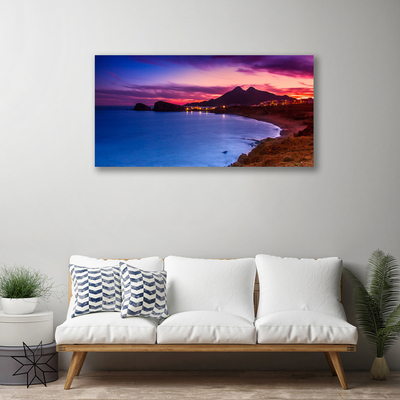 Canvas Kunstdruck Meer Strand Gebirge Landschaft