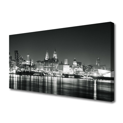 Canvas Kunstdruck Stadt Wasser Gebäude
