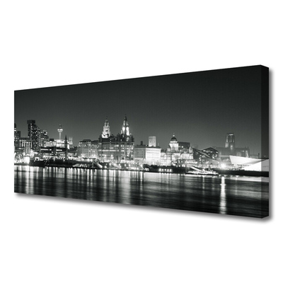 Canvas Kunstdruck Stadt Wasser Gebäude