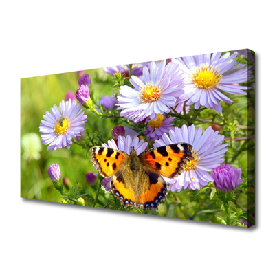 Canvas Kunstdruck Blumen Schmetterling Natur