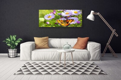 Canvas Kunstdruck Blumen Schmetterling Natur