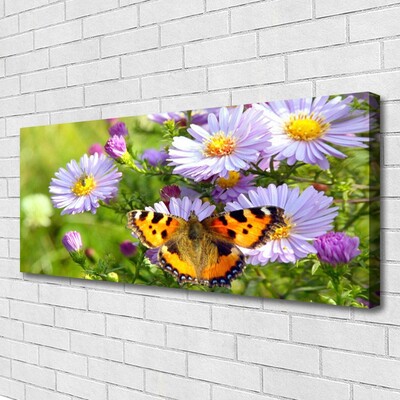 Canvas Kunstdruck Blumen Schmetterling Natur