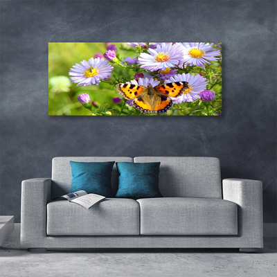 Canvas Kunstdruck Blumen Schmetterling Natur