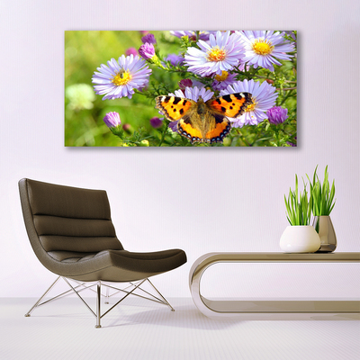 Canvas Kunstdruck Blumen Schmetterling Natur