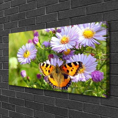 Canvas Kunstdruck Blumen Schmetterling Natur