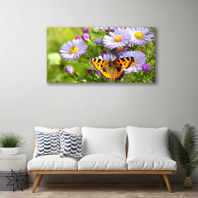 Canvas Kunstdruck Blumen Schmetterling Natur