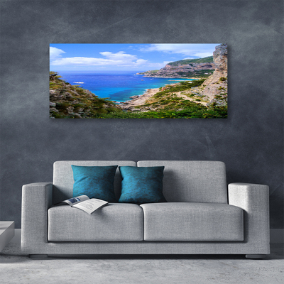 Canvas Kunstdruck Meer Strand Gebirge Landschaft