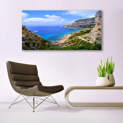 Canvas Kunstdruck Meer Strand Gebirge Landschaft