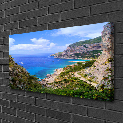 Canvas Kunstdruck Meer Strand Gebirge Landschaft