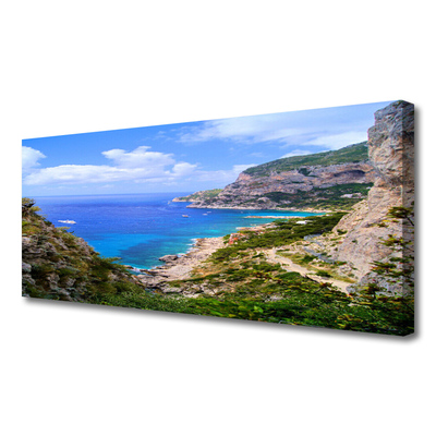 Canvas Kunstdruck Meer Strand Gebirge Landschaft