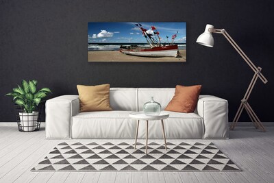 Canvas Kunstdruck Meer Strand Boot Landschaft