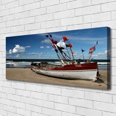 Canvas Kunstdruck Meer Strand Boot Landschaft