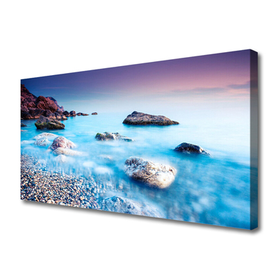 Canvas Kunstdruck Meer Steine Strand Landschaft