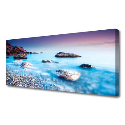 Canvas Kunstdruck Meer Steine Strand Landschaft