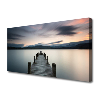 Canvas Kunstdruck Brücke Meer Architektur