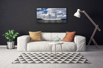 Canvas Kunstdruck Boot Wasser Landschaft