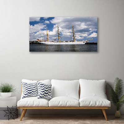 Canvas Kunstdruck Boot Wasser Landschaft