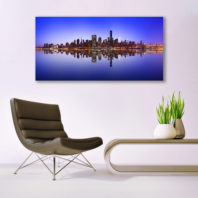 Canvas Kunstdruck Stadt Wasser Gebäude